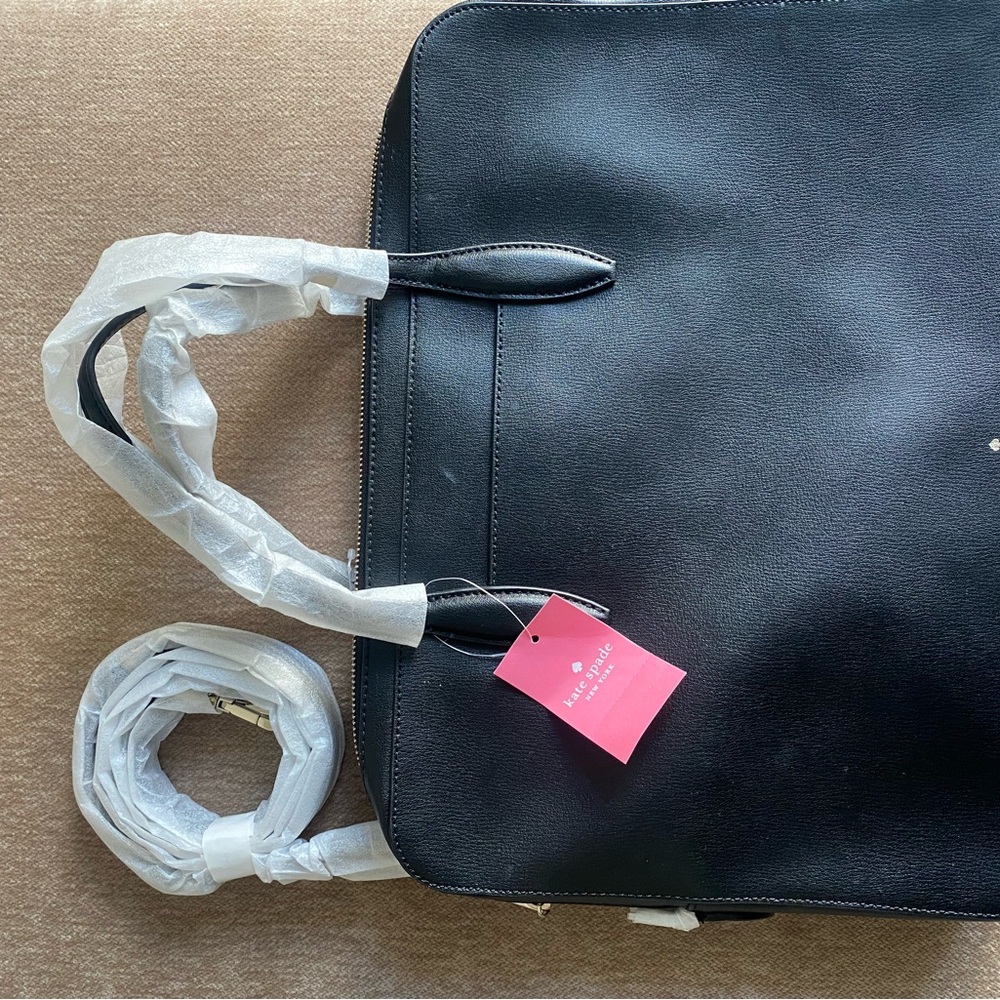 Kate Spade Black Leather Briefcase / laptop bag - Picture 4 of 5